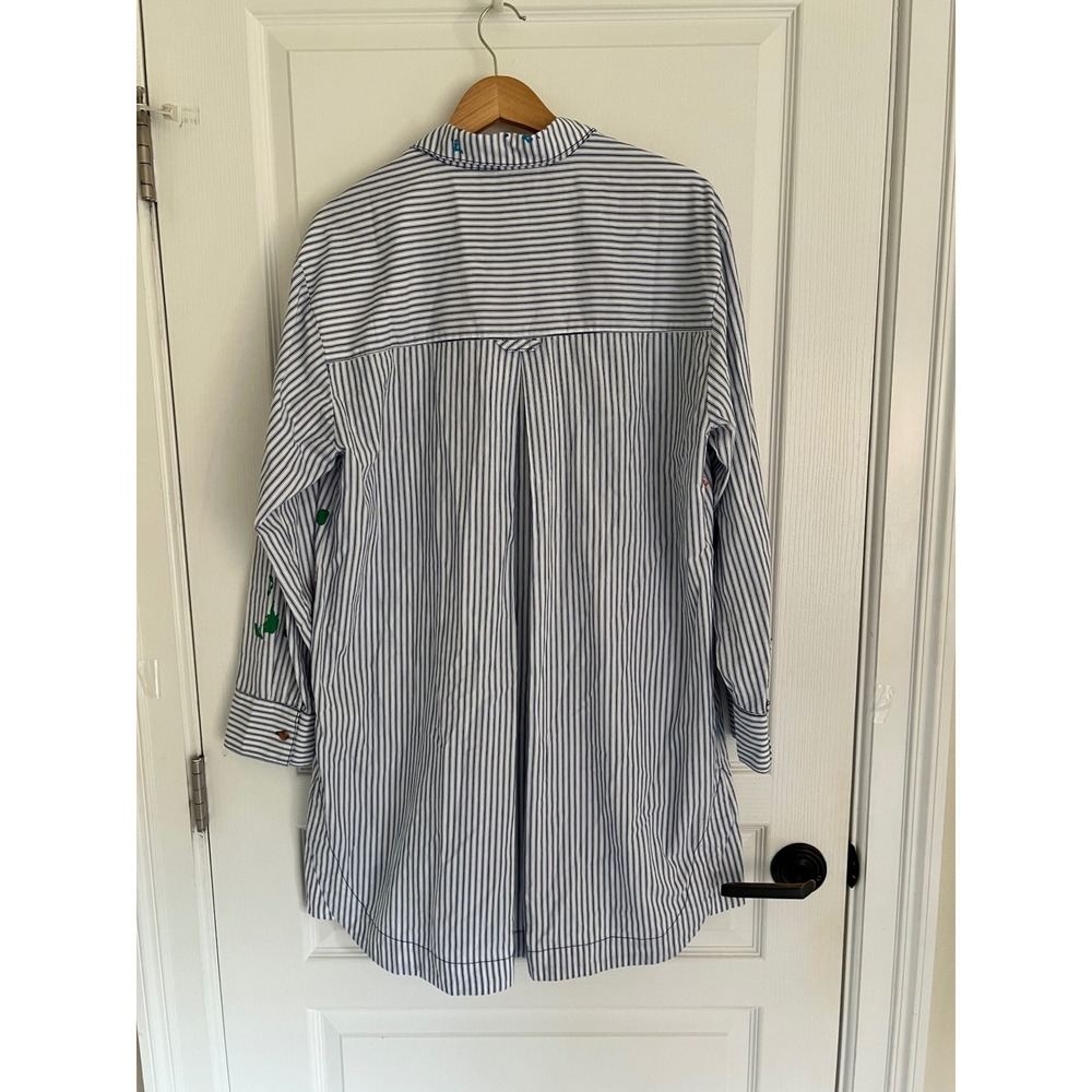 Anthropologie Pilcro Paint Splatter Shirt Dress Striped Artistic Preppy Boho NWT - Picture 16 of 16